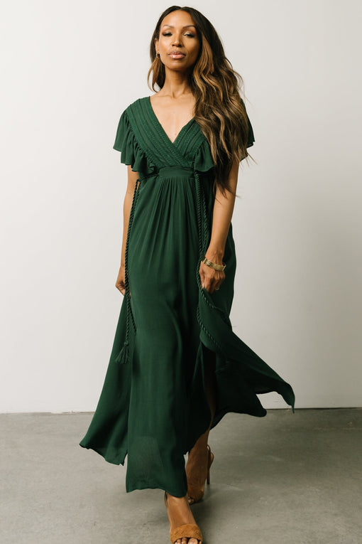 Jennifer Deep V Maxi Dress | Sage ...